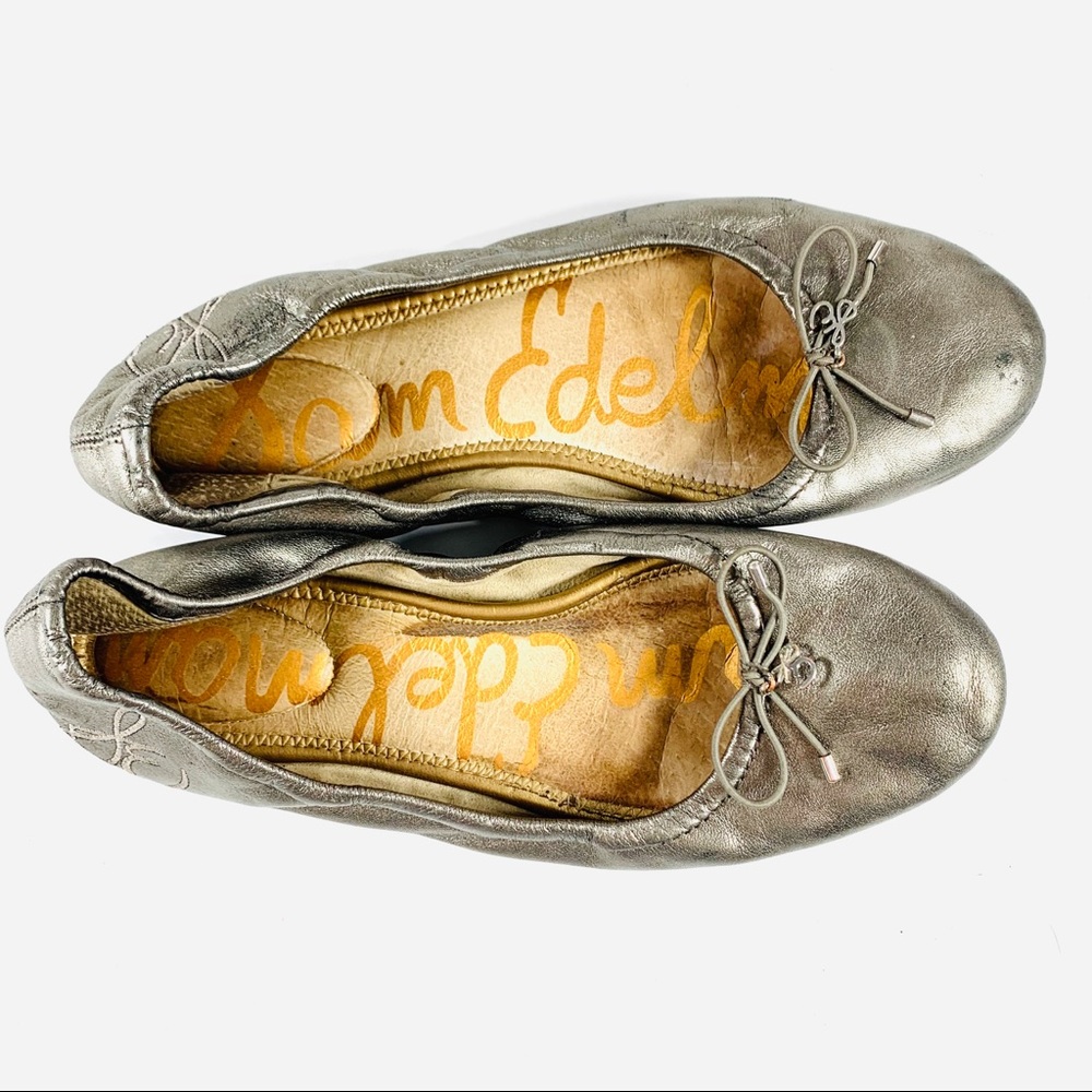Sam Edelman Flats Silver Leather Size 8.5 - Picture 2 of 7